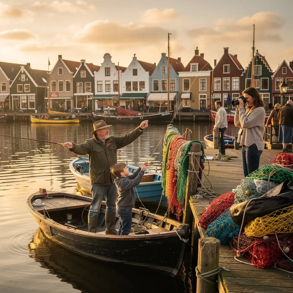 Een groep vrienden danst vrolijk op een openluchtconcert met livemuziek.