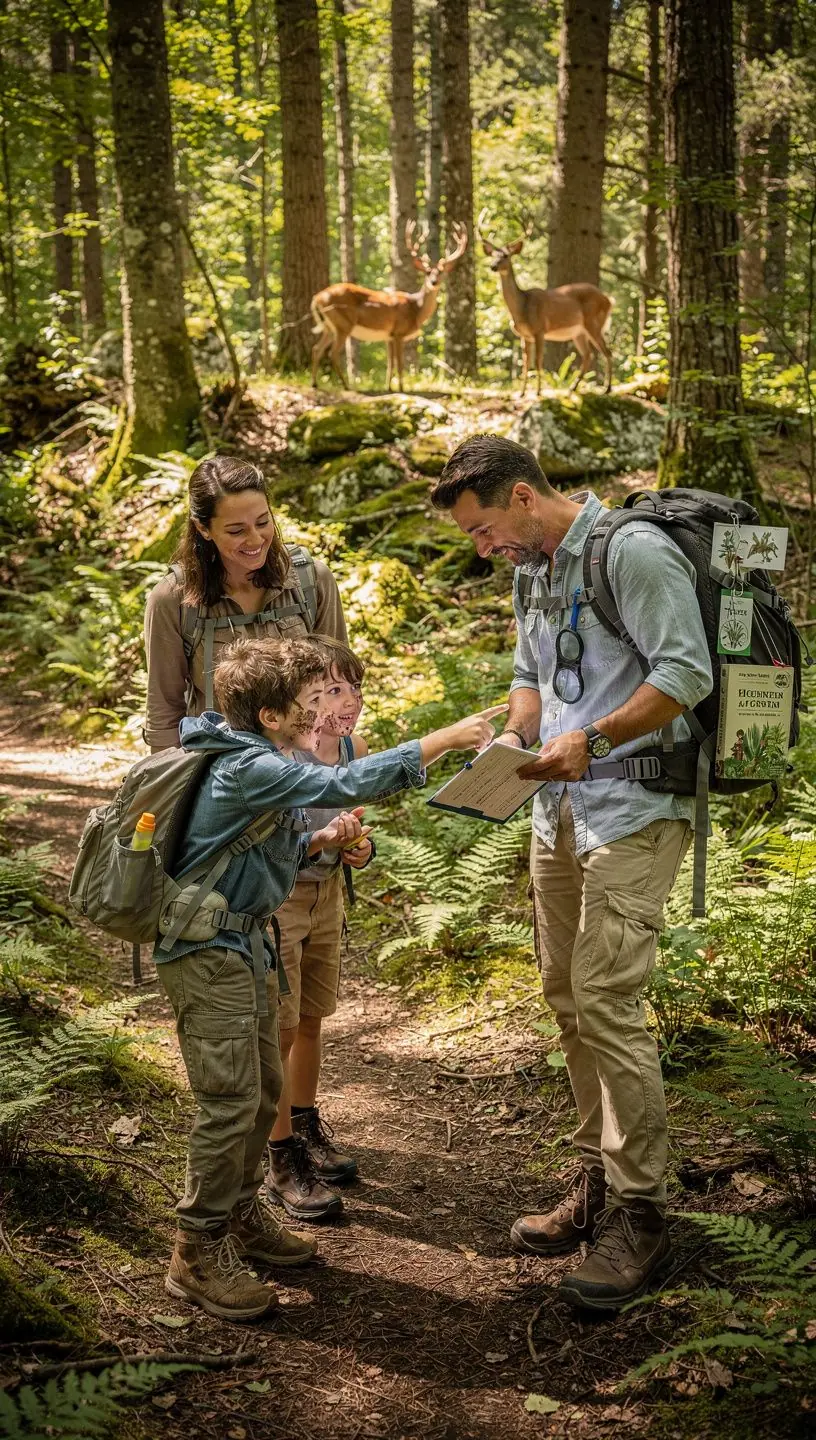 Kinderen leren over de natuur tijdens een educatieve workshop in het bos.
